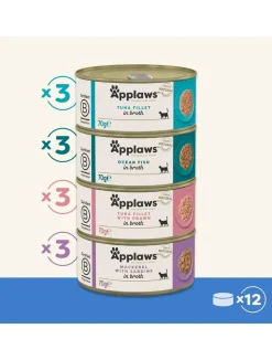 Applaws Hund & Katte mad Applaws Kattevådmad Fiskekasse sovs 12 x 70 g
