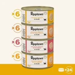 Applaws Hund & Katte mad Applaws kattevådmad Kylling Bouillon Multipack 24x70 g