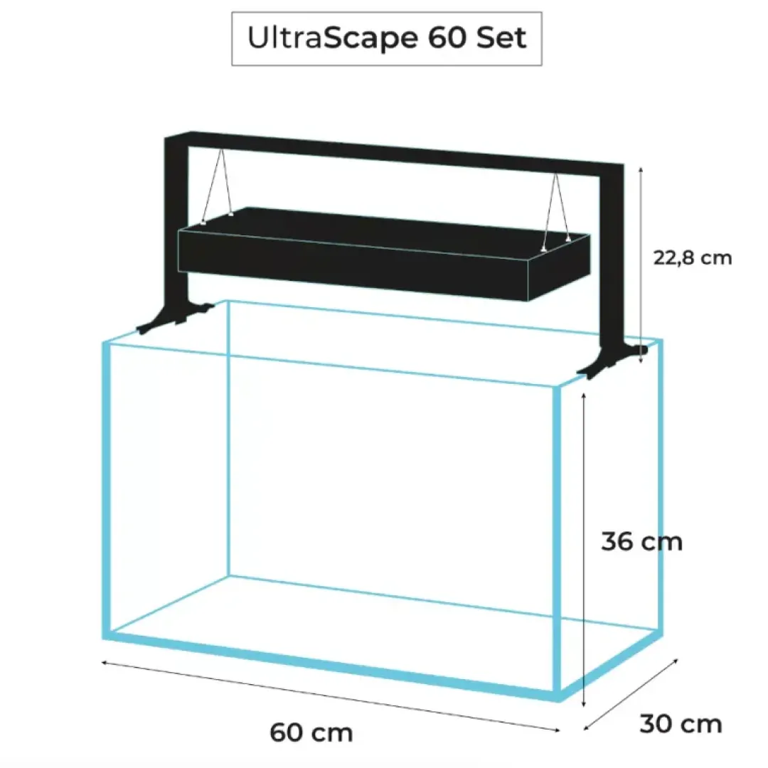 Aquael Akvarie og Lampe Ultra Scape 60 Forest