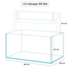 Aquael Akvarie og Lampe Ultra Scape 90 Snow