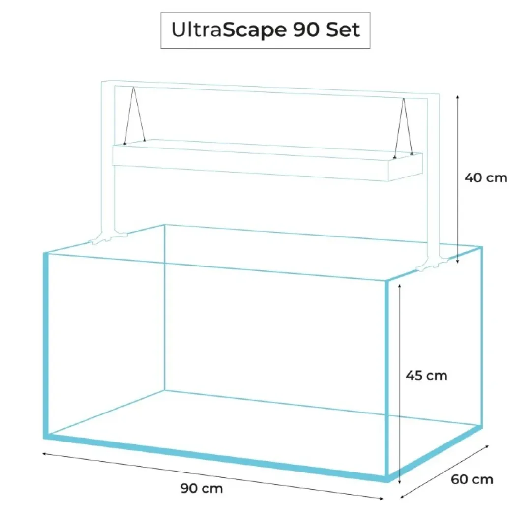 Aquael Akvarie og Lampe Ultra Scape 90 Snow