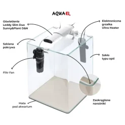 Aquael Akvarie Opti Bent Hvid 30 Liter