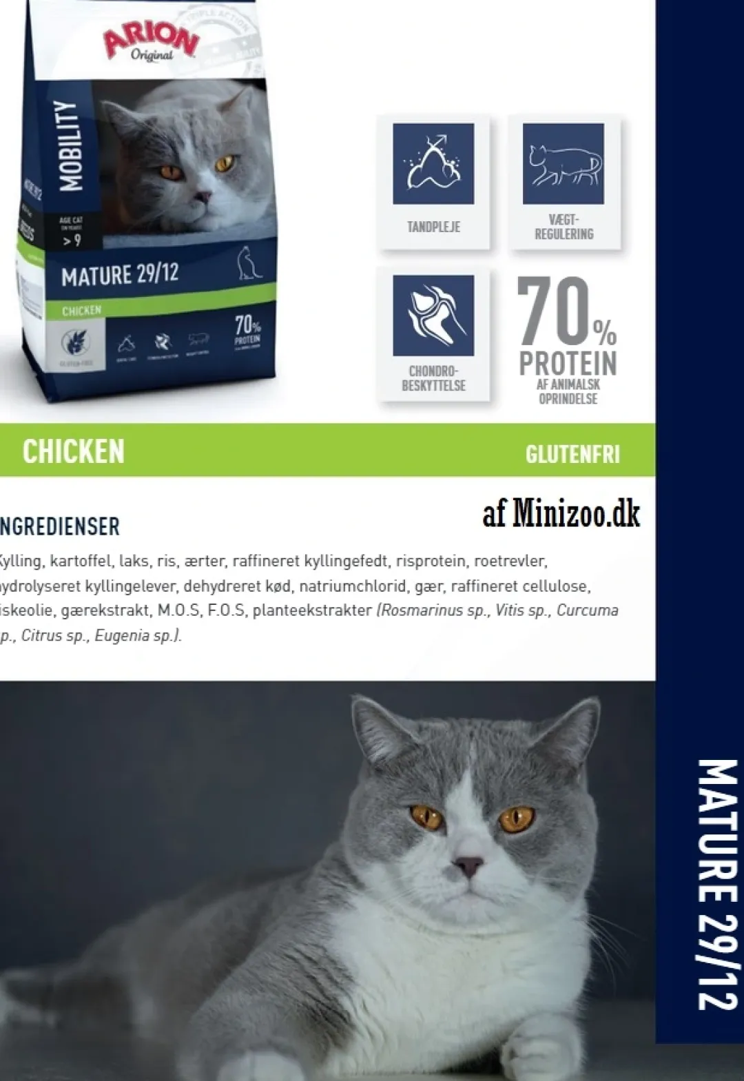 ARION Original Cat Kattefoder ARION Original Mature 29/12 Kattemad 7,5 kg