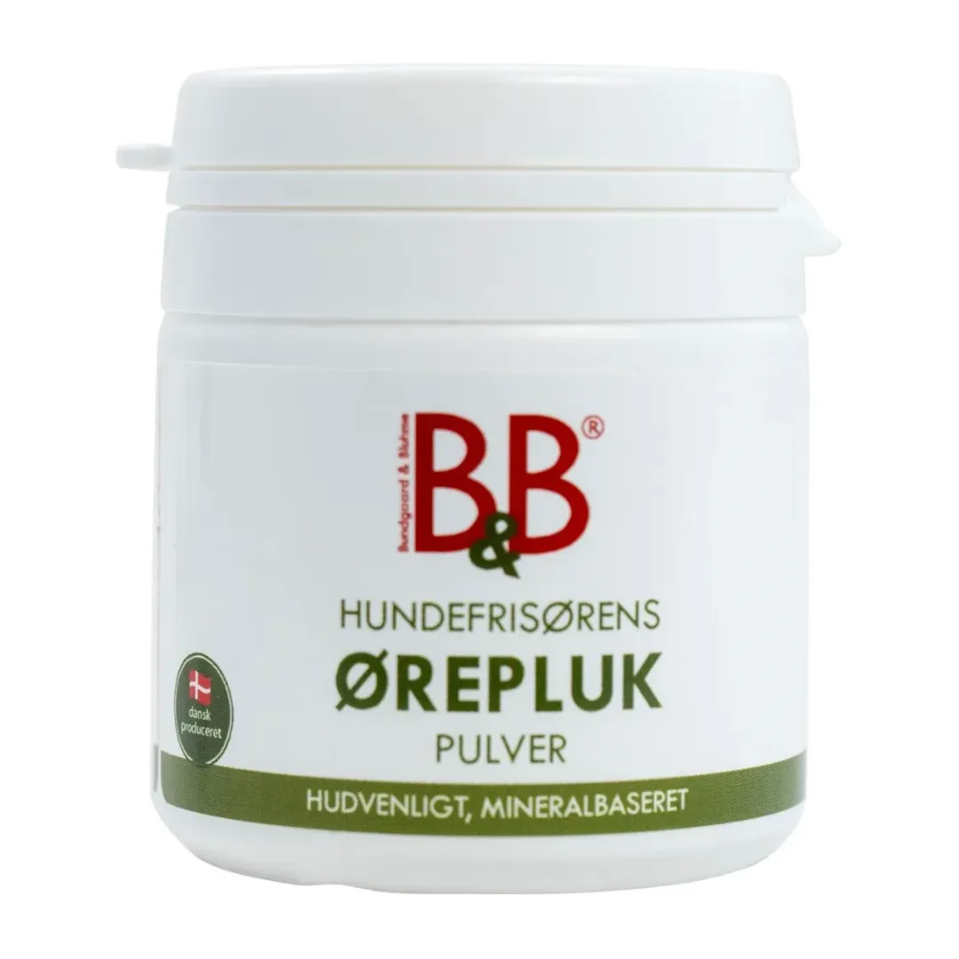 B&B Økologisk Hundeshampoo B&B mineralbaseret ørepluk pulver til hund - naturlig og nænsom pleje