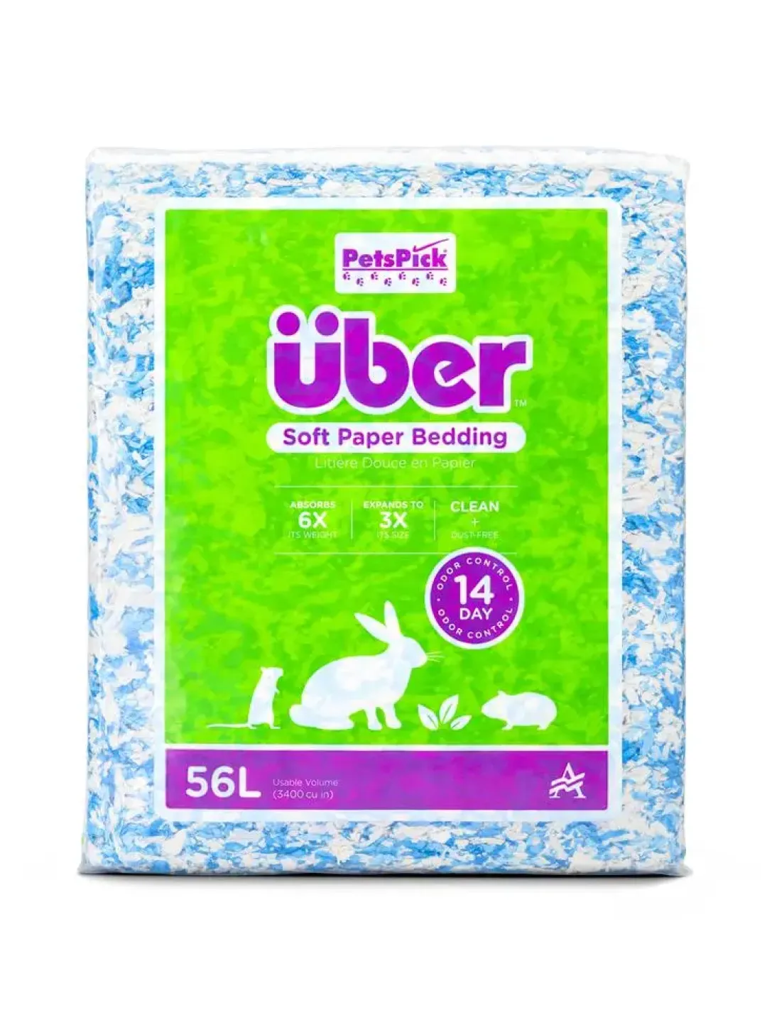 Premier Pet Über papirstrøelse 56 L Blå/Hvid