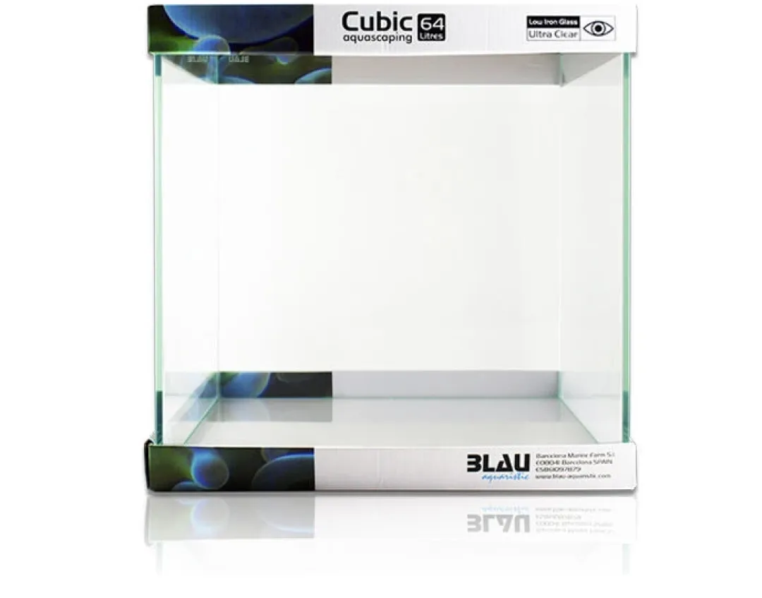 Blau - Aquaristic Blau Cubic Experience 40 Aquascaping akvarium 64 Liter 40x40x40 cm