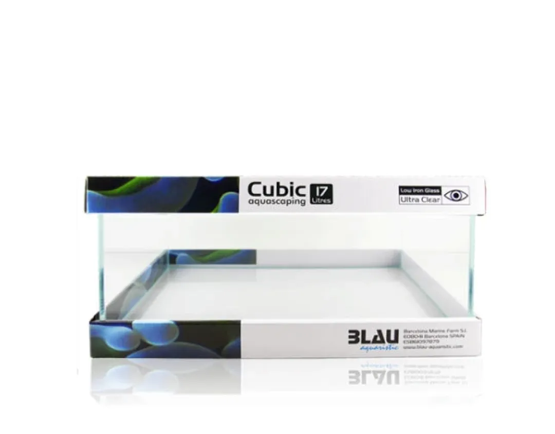 Blau - Aquaristic Blau Glasakvarium CUBIC Aquascaping Shallow 17 45x24x16 cm