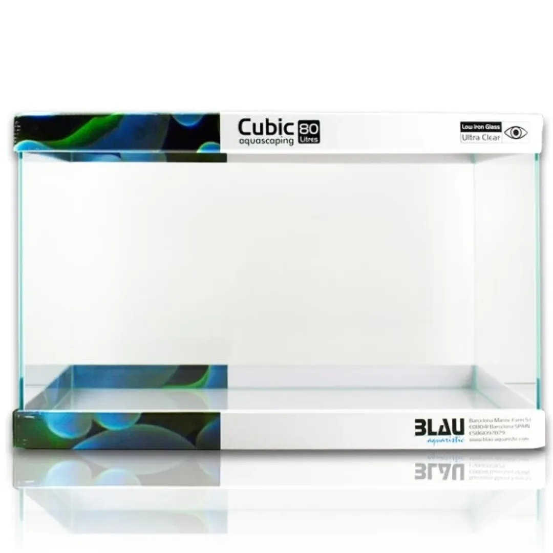 Blau - Aquaristic Blau Glasakvarium CUBIC Aquascaping 80 62x36x36 cm