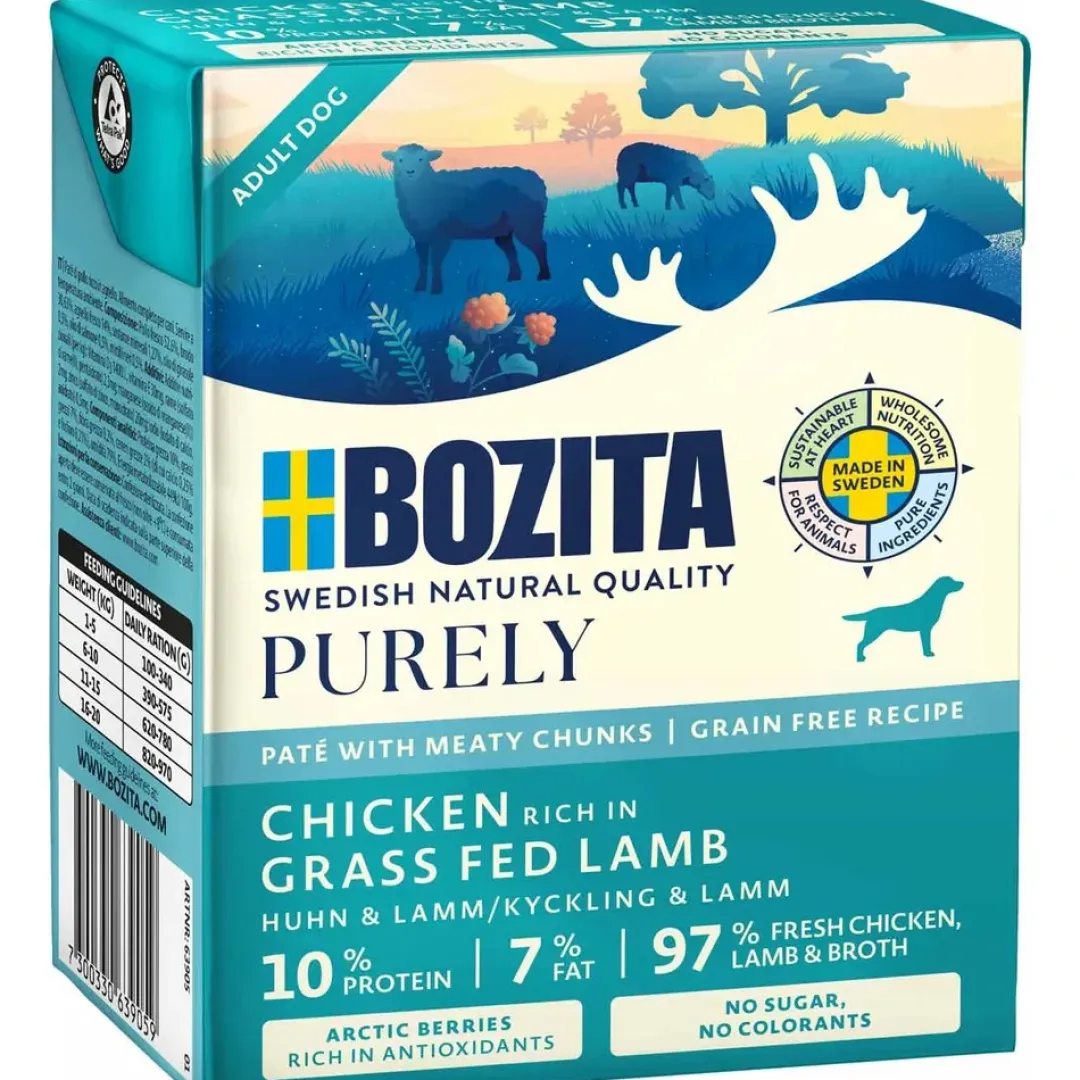 Bozita - Swedish natural quality Bozita Hund Purely Pate Kylling og Lam 370 g - Naturligt hundefoder