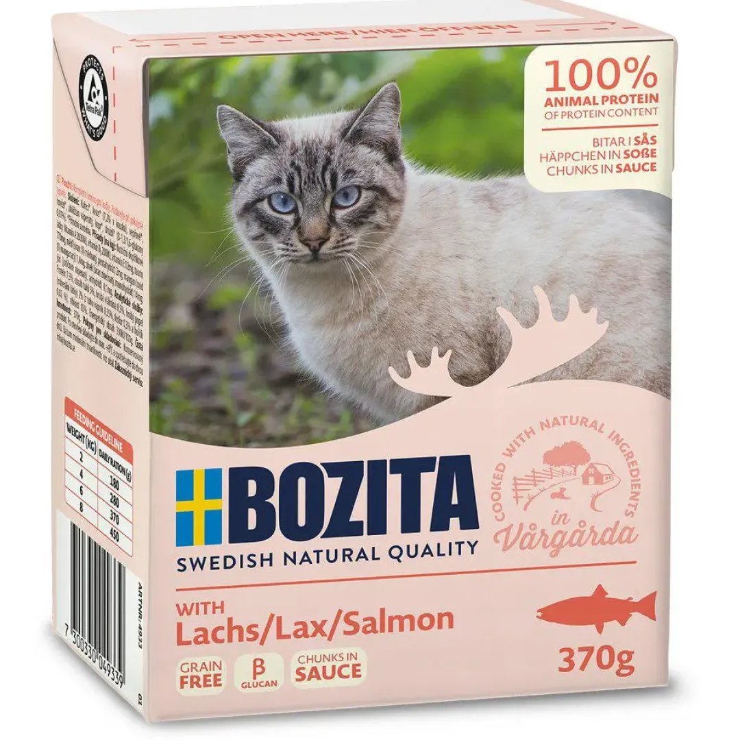 Bozita - Swedish natural quality Bozita Kattefoder Bidder i Sovs med Laks 370 gram