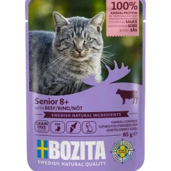 Bozita - Swedish natural quality Bozita Kattefoder pose 85g senior 8+ oksekød sovs