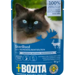 Bozita - Swedish natural quality Bozita Kattefoder pose 85g Steriliseret rensdyr sovs