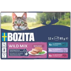 Bozita - Swedish natural quality Bozita Mousse Mixedwild 12x85 g - Rensdyr, Hjort & Vildsvin til Kat