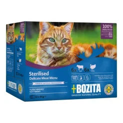 Bozita - Swedish natural quality Bozita Sterilised Kød i gele 12 x 85 g - oksekød og kalkun