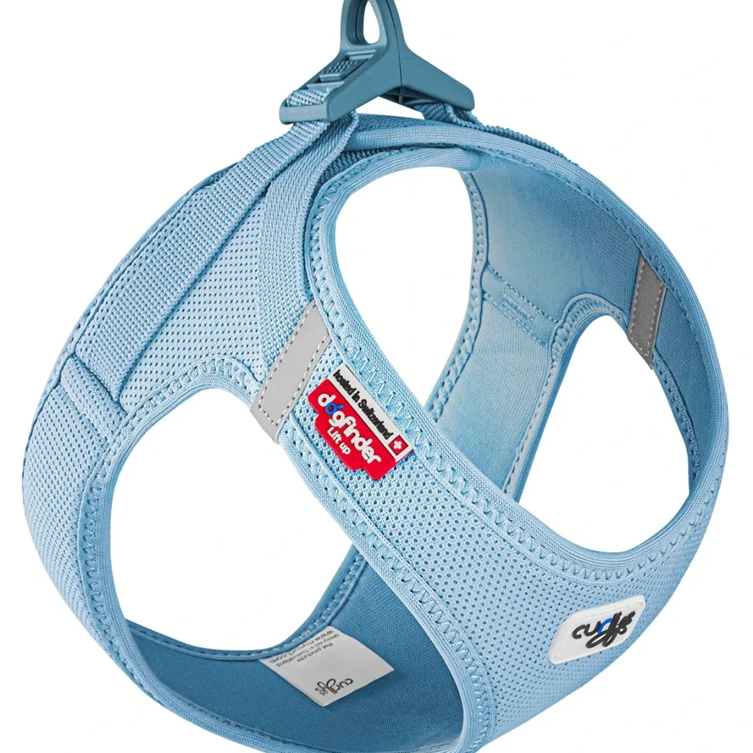 Curli Vest Hundesele Clasp Air Mesh XL Skyblue - let og sikker sele til store hunde