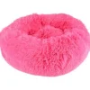 Flamingo Cushion Krems fluffy rund hundeseng small Pink