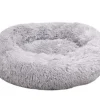 Flamingo Cushion Krems fluffy rund hundeseng small lysegrå