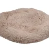 Flamingo Cushion Krems fluffy rund hundeseng medium beige