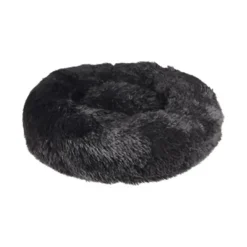 Flamingo Cushion Krems fluffy rund hundeseng small sort