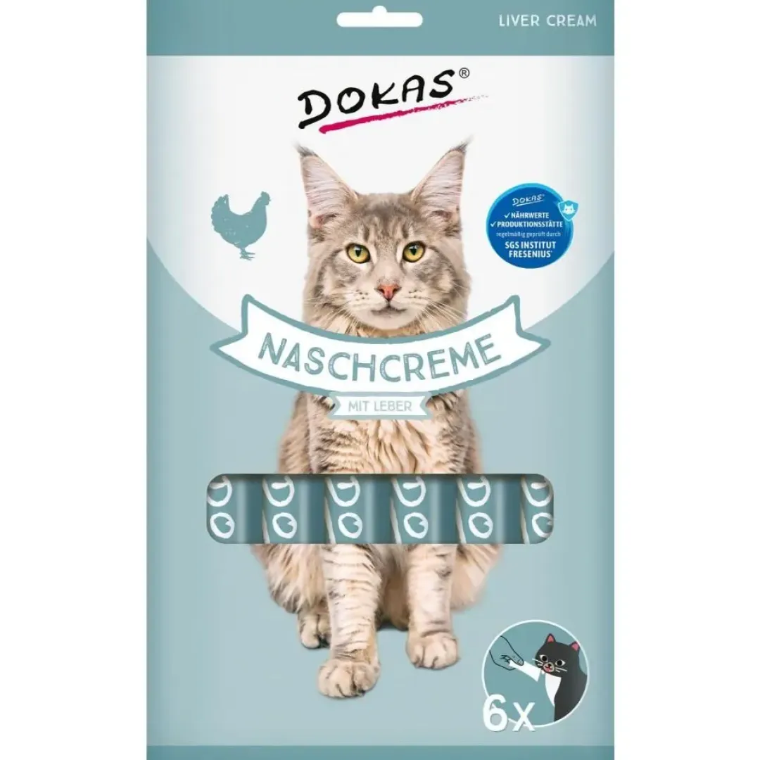 Dokas Premium Hunde og Kattesnacks Dokas Kat Creamy Slikbar Kattesnack Kyllingelever 90 Gram