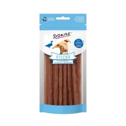 Dokas Premium Hunde og Kattesnacks Dokas Sticks med Andebryst, Hjerte og Lever 60 g - kornfri naturlige hundesnacks