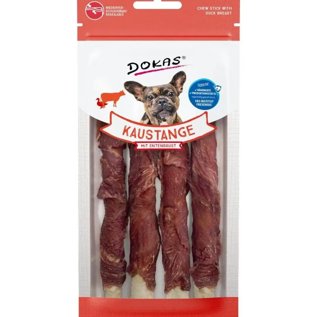 Dokas Premium Hunde og Kattesnacks Dokas Tyggepind med andebryst 50 g - sprød tyggeben til hunde