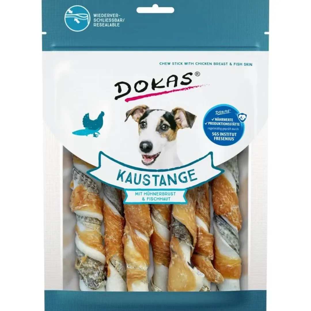 Dokas Premium Hunde og Kattesnacks Dokas Tyggepind med kyllingebryst og fisk 170 g - sund tyggeben
