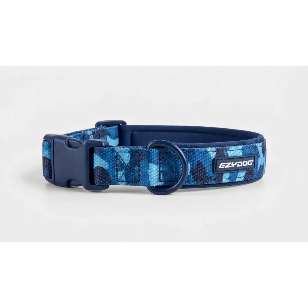 Ezydog Neopren Halsbånd M Blå Camouflage 37-41 cm