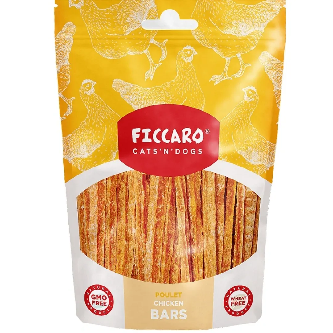 Ficcaro Katte og Hundesnack FICCARO Hundesnack Kylling Bars - kyllingebar 100 g