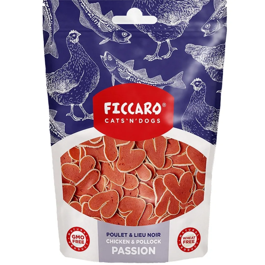 Ficcaro Katte og Hundesnack FICCARO Hundesnack Kylling & Sej Passion - små bidder 100 g