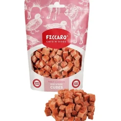Ficcaro Katte og Hundesnack FICCARO Hundesnack Okse & And Cubes - i tern 100 g