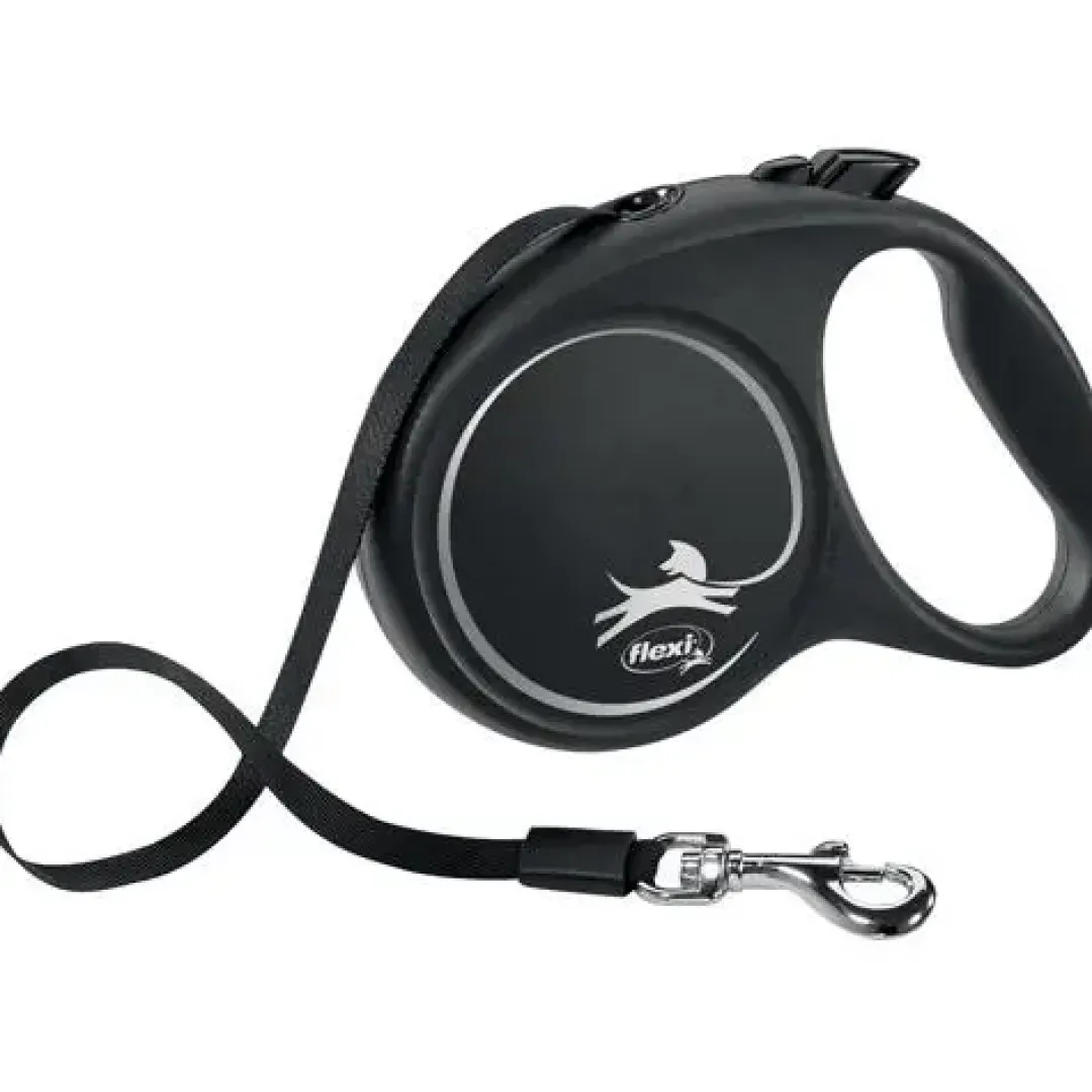 Flexi Hundesnor Flexi Black Design bånd M 5 meter 25 kg sort
