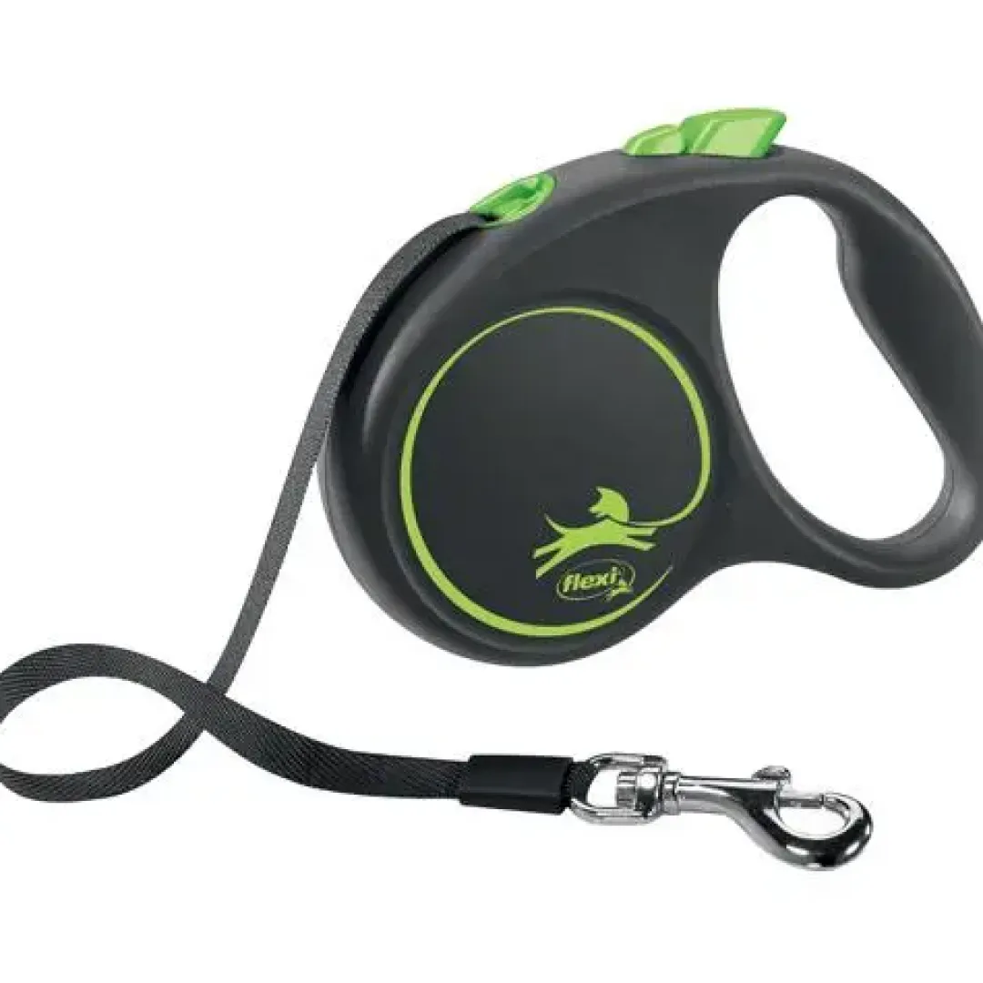Flexi Hundesnor Flexi Black Design bånd S 5 meter 15 kg grøn