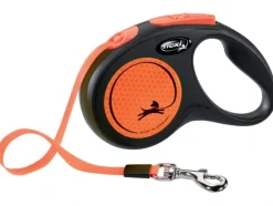 Flexi Hundesnor Flexi New Neon bånd S 5 meter 15 kg orange