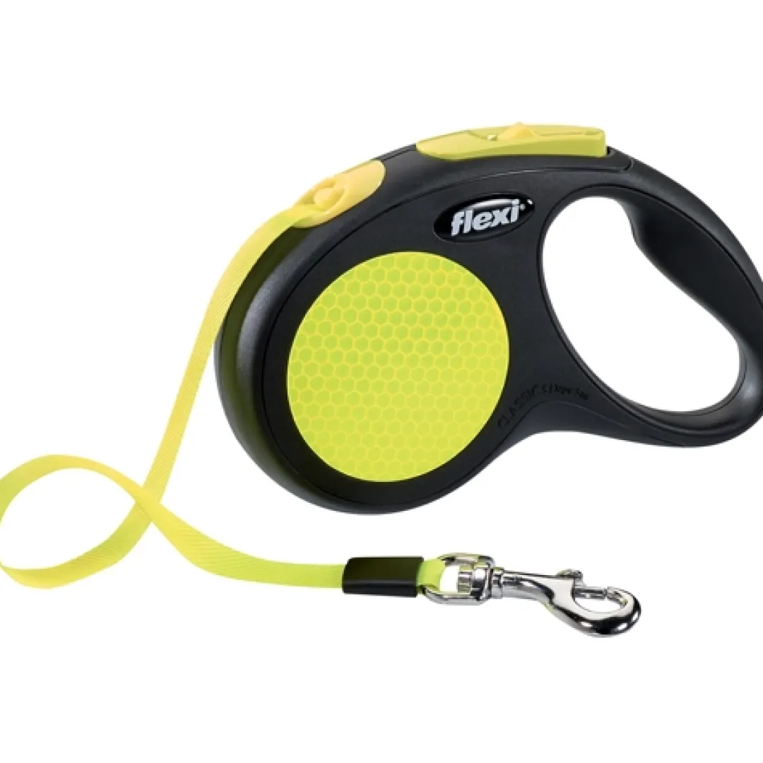 Flexi Hundesnor Flexi New Neon bånd S 5 m 15 kg neon gul