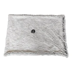 MiniZoo Fluffy hundetæppe 100x70 cm frossen hvid til hund - blødt og skridsikkert underlag