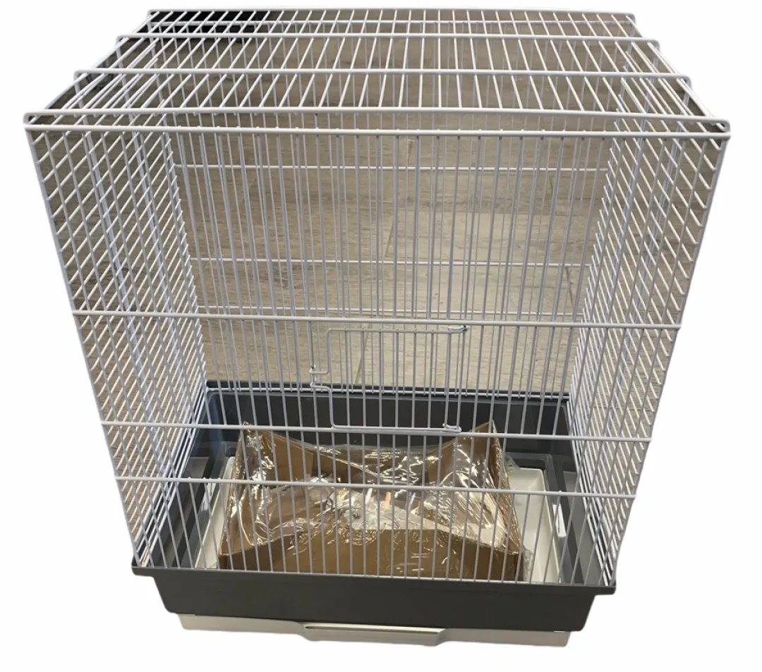 FOP Pet Products FOP Fuglebur Alfa 3 Hvide tremmer og grå bund