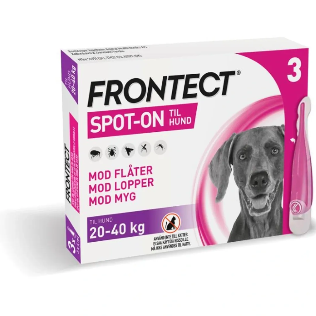 Frontline Frontect spot on 3 x 4 ml til hunde 20-40 kg - effektiv beskyttelse mod parasitter