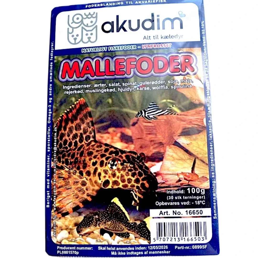 Frostfoder til Akvariefisk Frostfoder AK Mallefoder 100 g