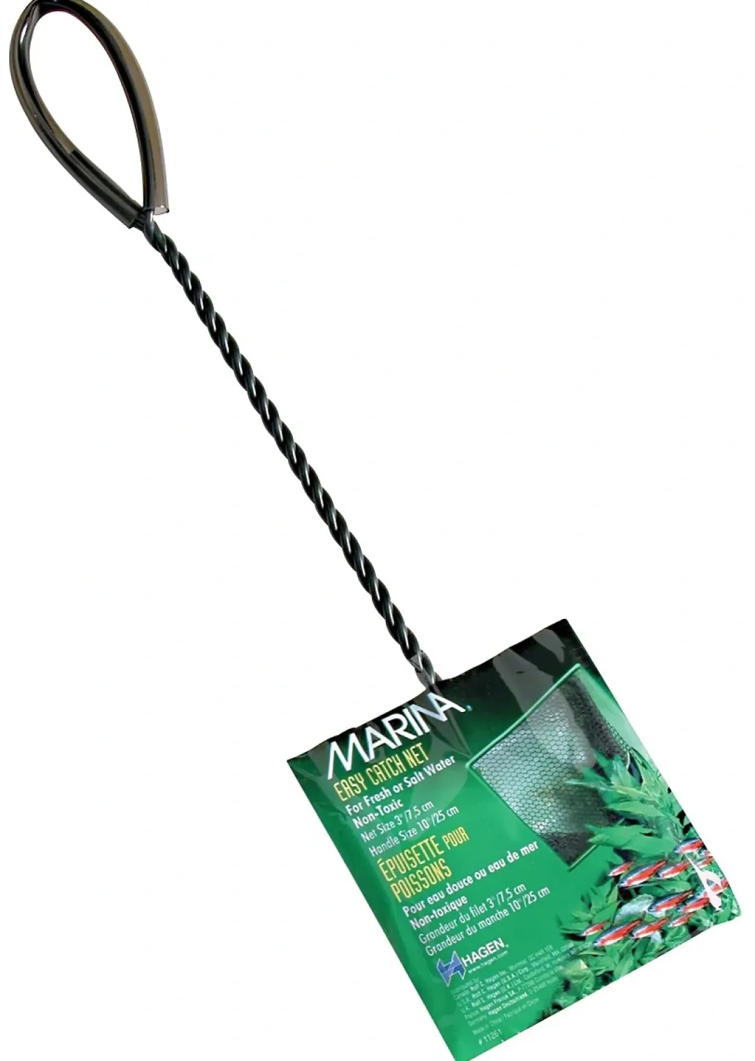 Hagen Fiskenet grovmasket 7,5 cm Sort