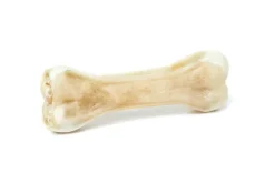Treattime Håndlavet Presset Tyggeben med fyld af lam 17 cm 115 g - stort tyggeben til hunde