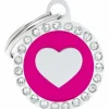 My Family Hundetegn Hundetegn My family Glam Cirkel med Hjerte lille pink/sølv