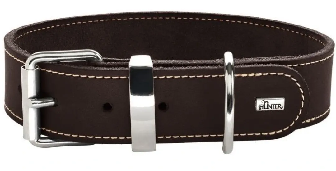 Hunter Aalborg 55 Special Mørkebrunt hundehalsbånd - 40-48 cm