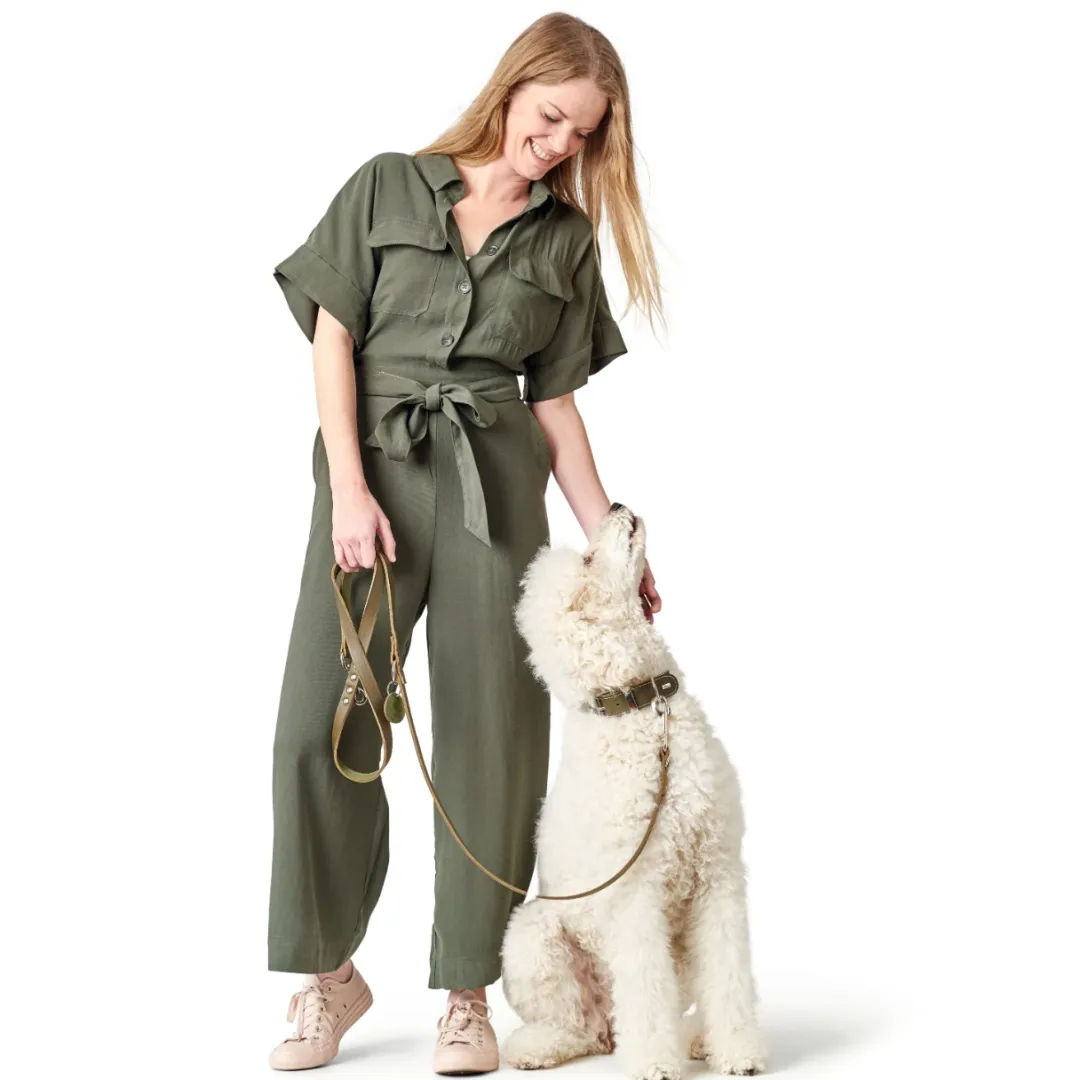 Hunter Aalborg Sport Oliven 42 hundehalsbånd - 32-38 cm