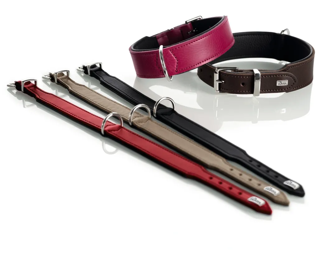 Hunter Basic halsbånd str.42 Brun - 35,0-39,5 cm