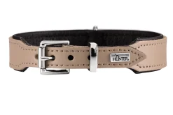 Hunter Basic halsbånd str.42 Stone - 35,0-39,5 cm