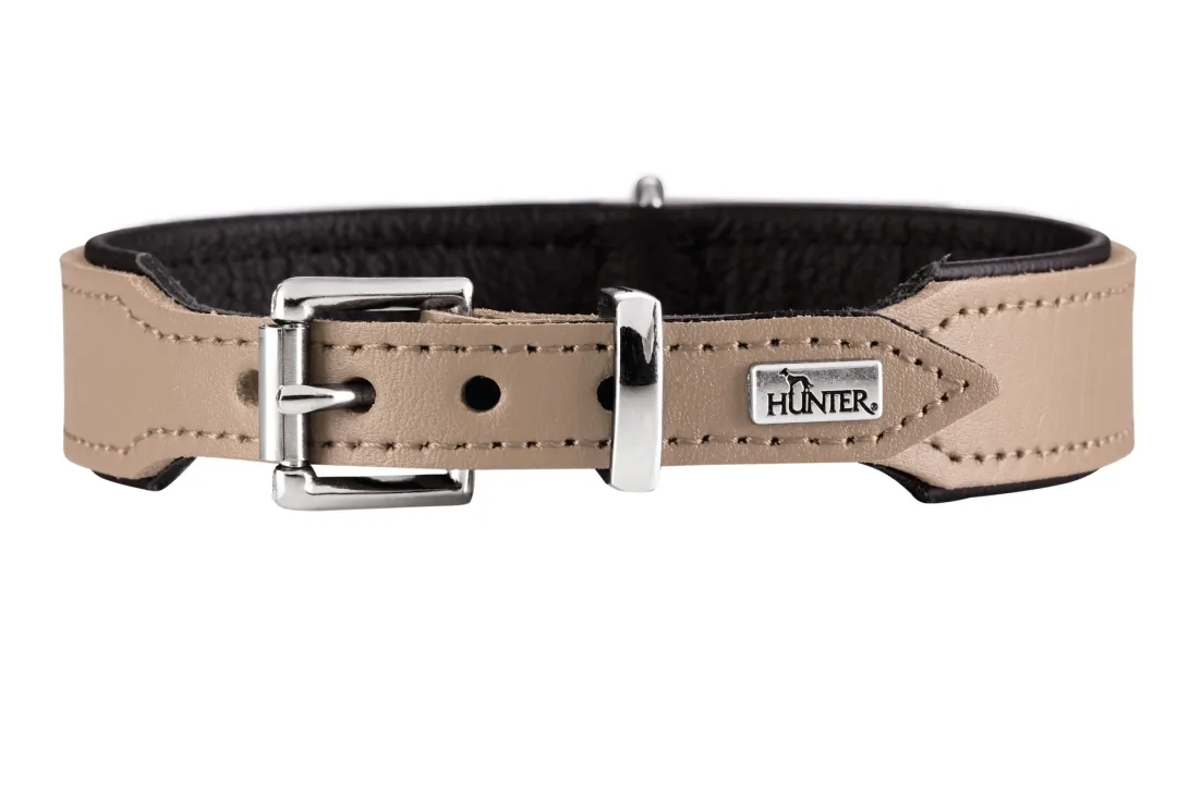 Hunter Basic halsbånd str.50 Stone - 35,0-43,0 cm