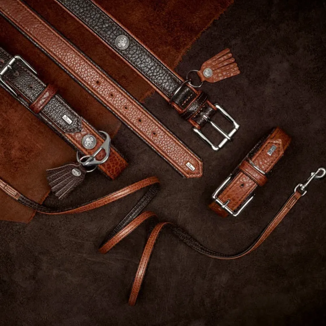 Hunter Cody 45 Cognac Mørkebrun hundehalsbånd - 33-39 cm