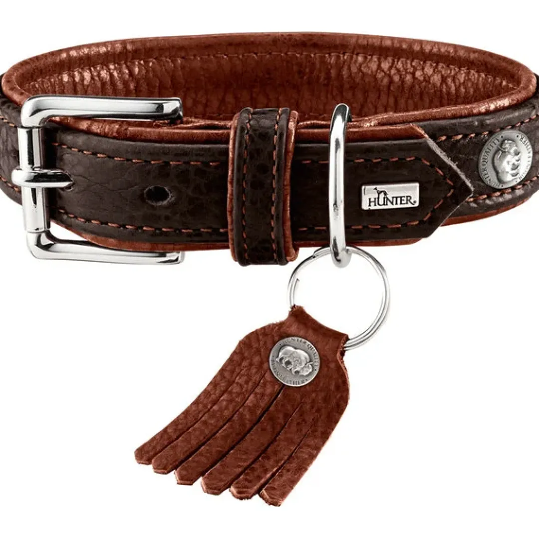 Hunter Cody 40 Mørkebrun Cognac hundehalsbånd - 29-35 cm