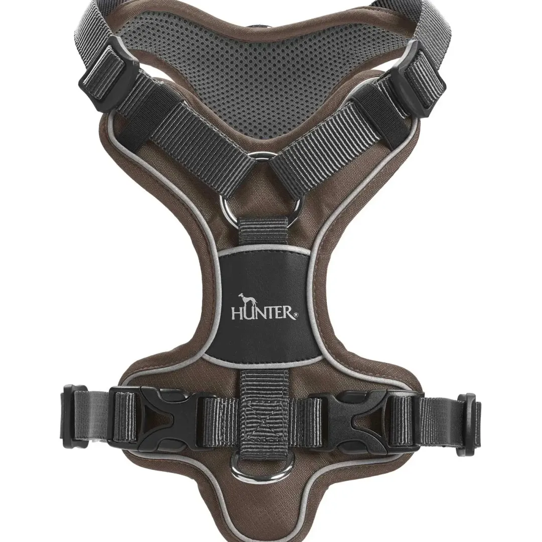 Hunter Divo hundesele L brun/grå just mave 72-100 cm - Kraftig støtte og tryg pasform